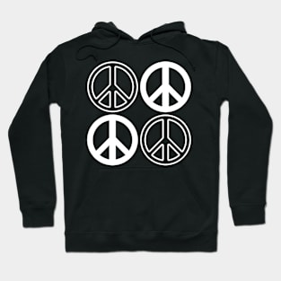 Pink and White Peace Signs Pattern Hoodie